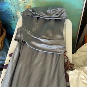 Meshki - Jasmine Strapless Satin Maxi Dress Elegant blue Strapless Dress